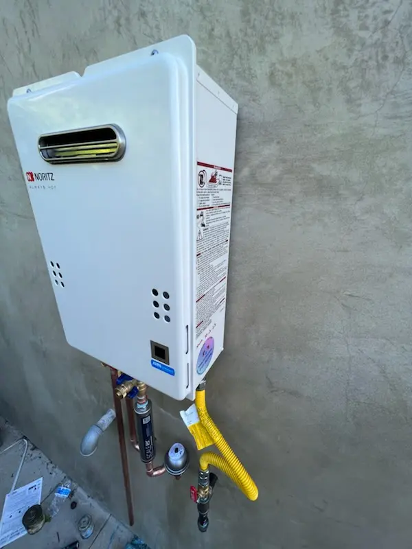 Tankless water heater installation for Hayden homes